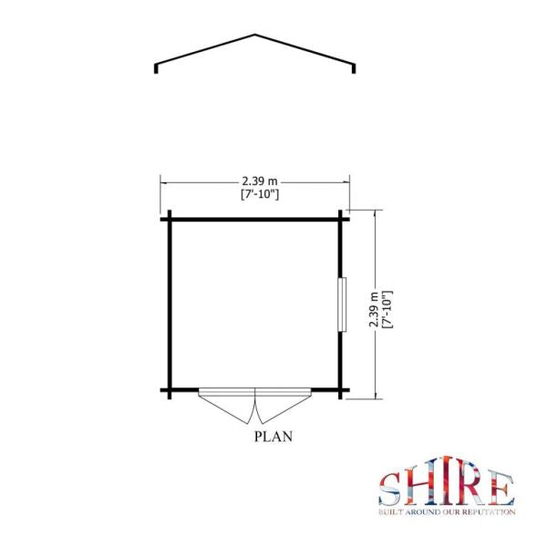 Shire Bradley 8x8 19mm Log Cabin