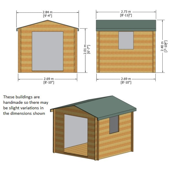 Shire Bradley 9x9 19mm Log Cabin