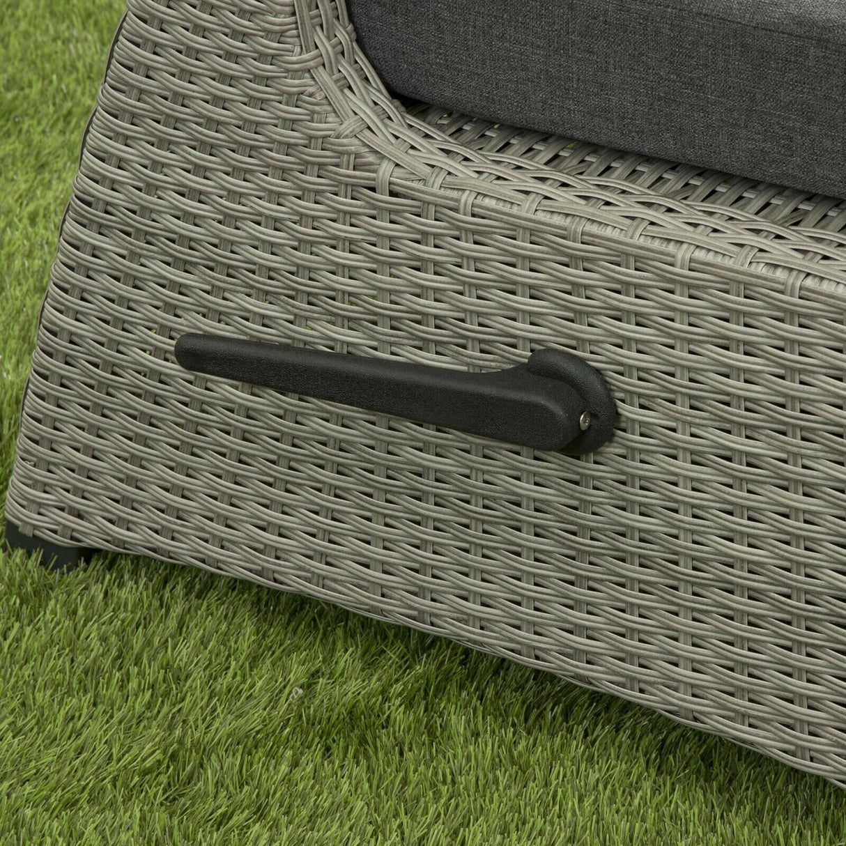 Camilla Rattan Reclining Armchair Set with Side Table