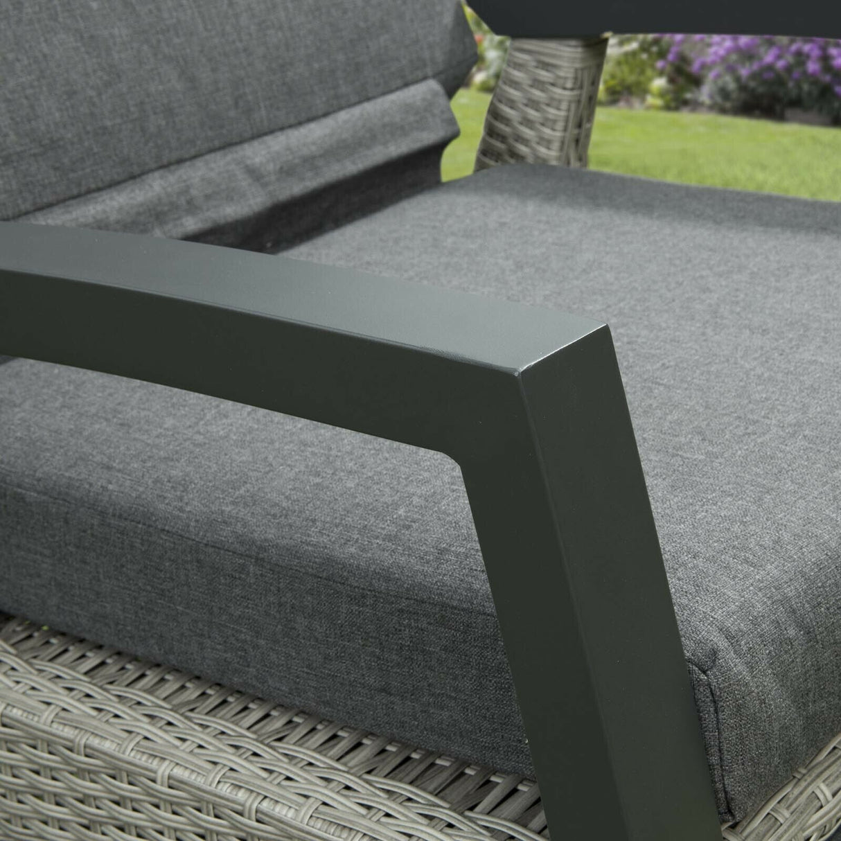 Camilla Rattan Reclining Armchair Set with Side Table