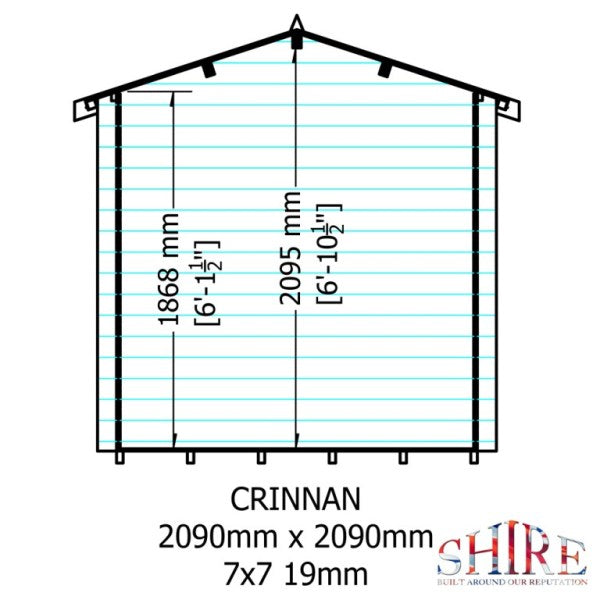 Shire Crinan 7x7 19mm Log Cabin