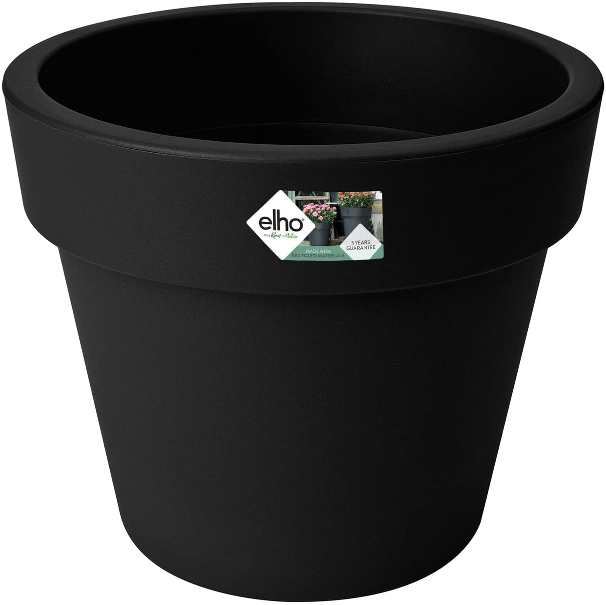Elho Flower Pot Basics top Planter in Black - 30cm