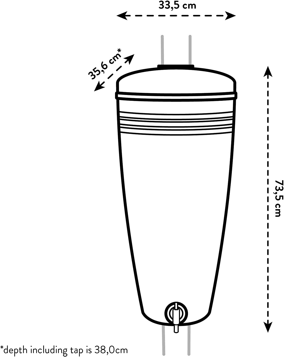 Green Basics Rain Catcher 35L - Living Concrete