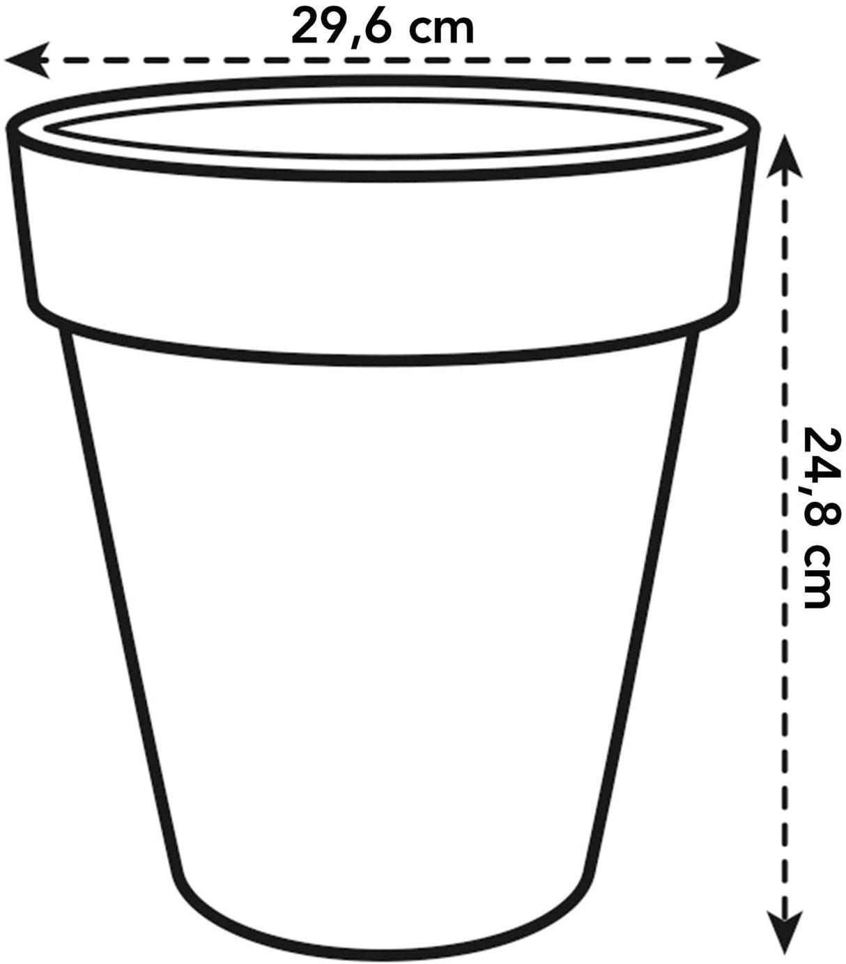 Elho Flower Pot Basics top Planter in Black - 30cm