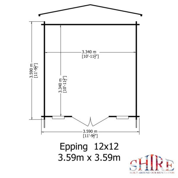 Shire Epping 12x12 28mm Log Cabin