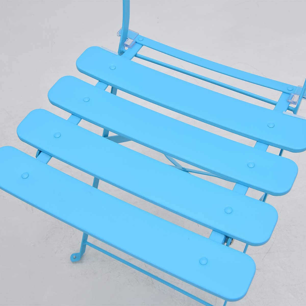 Eve Blue Metal Folding Bistro Set