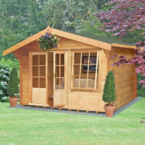 Shire Hale 12x10 28mm Log Cabin