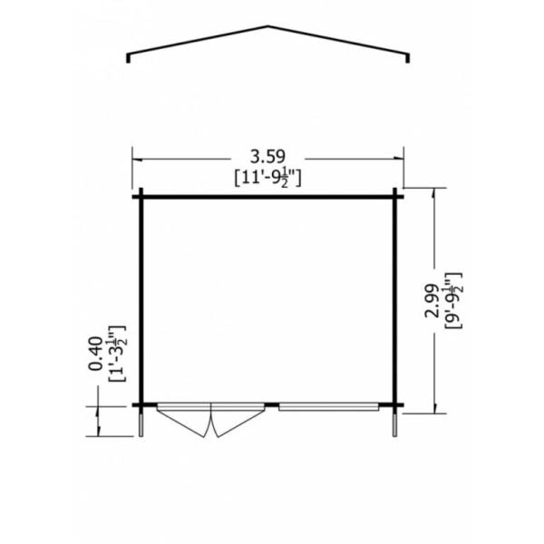 Shire Hale 12x10 28mm Log Cabin