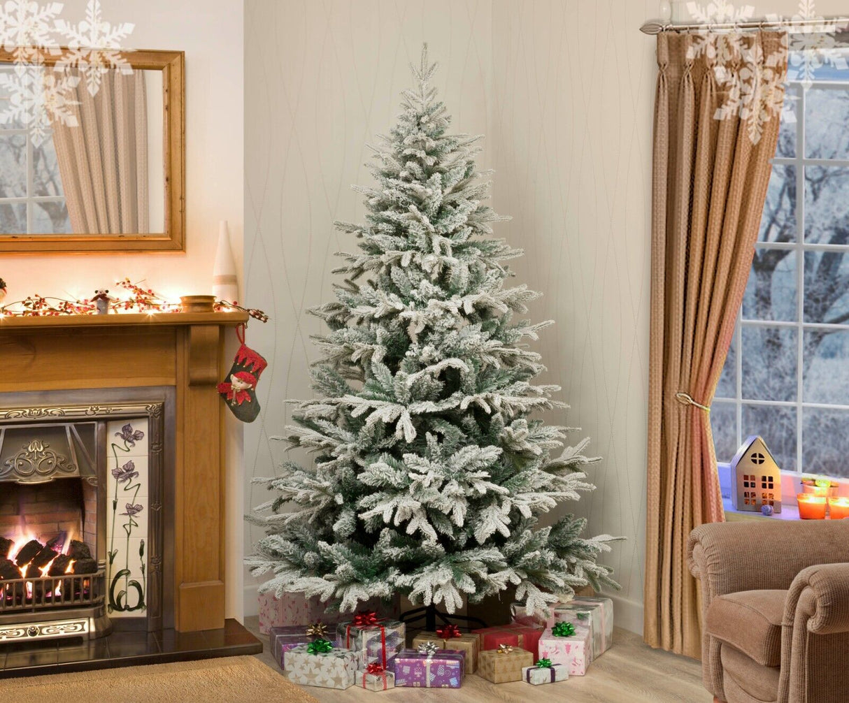Lapland Fir Snow Flocked Christmas Tree - 4ft/120cm