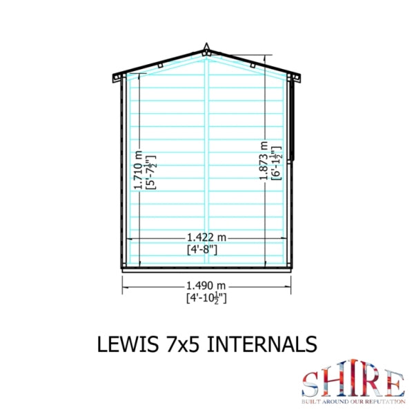 Shire Lewis 7x5 Single Door Shed