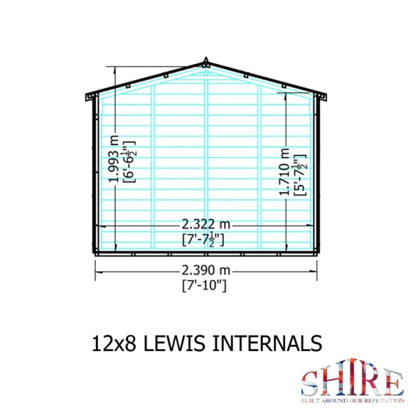 Shire Lewis 12x8 Single Door Shed