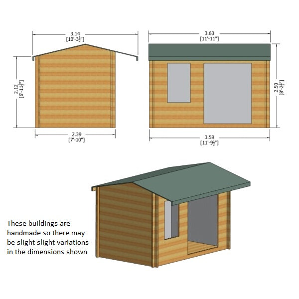 Shire Marlborough 8x12 28mm Log Cabin