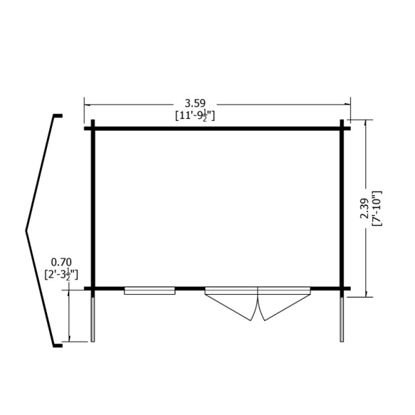 Shire Marlborough 8x12 28mm Log Cabin