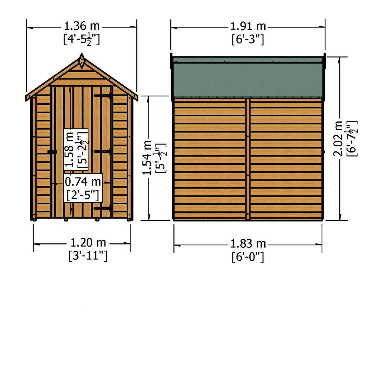 Garden Value Overlap 6 x 4 Shed