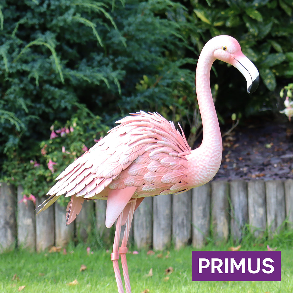 Small Metal Flamingo Garden Ornament