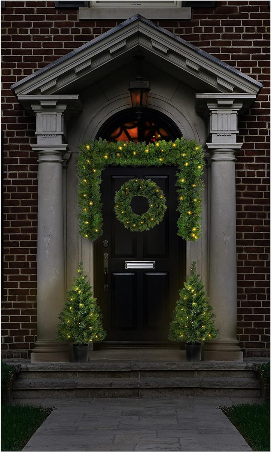 Pre-Lit Christmas 4 Piece Door Porch Set