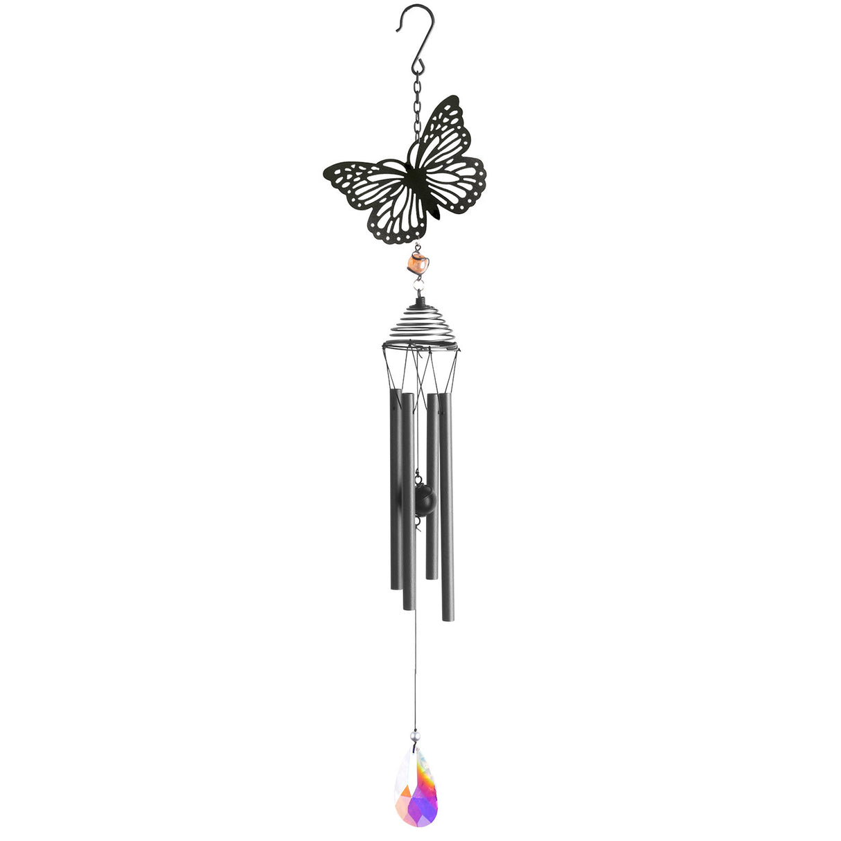 Silhouette Butterfly Wind Chime - Black