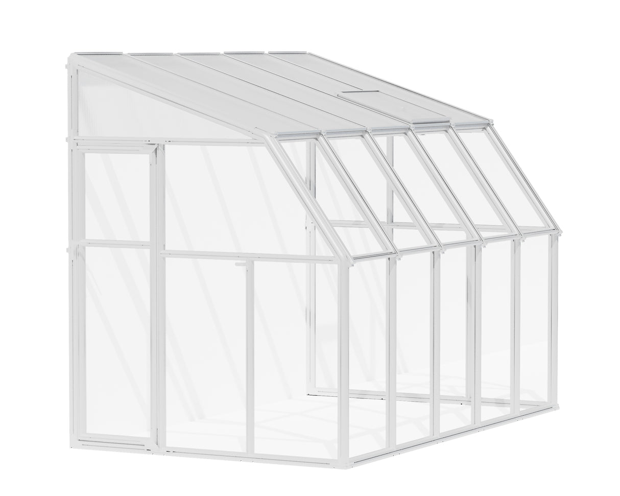 SunRoom 2m x 3m Lean to Conservatory - White Frames & Hybrid Polycarbonate