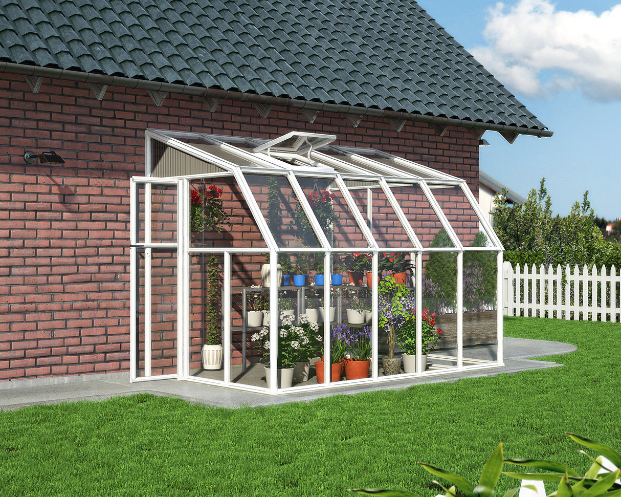 SunRoom 2m x 3m Lean to Conservatory - White Frames & Hybrid Polycarbonate