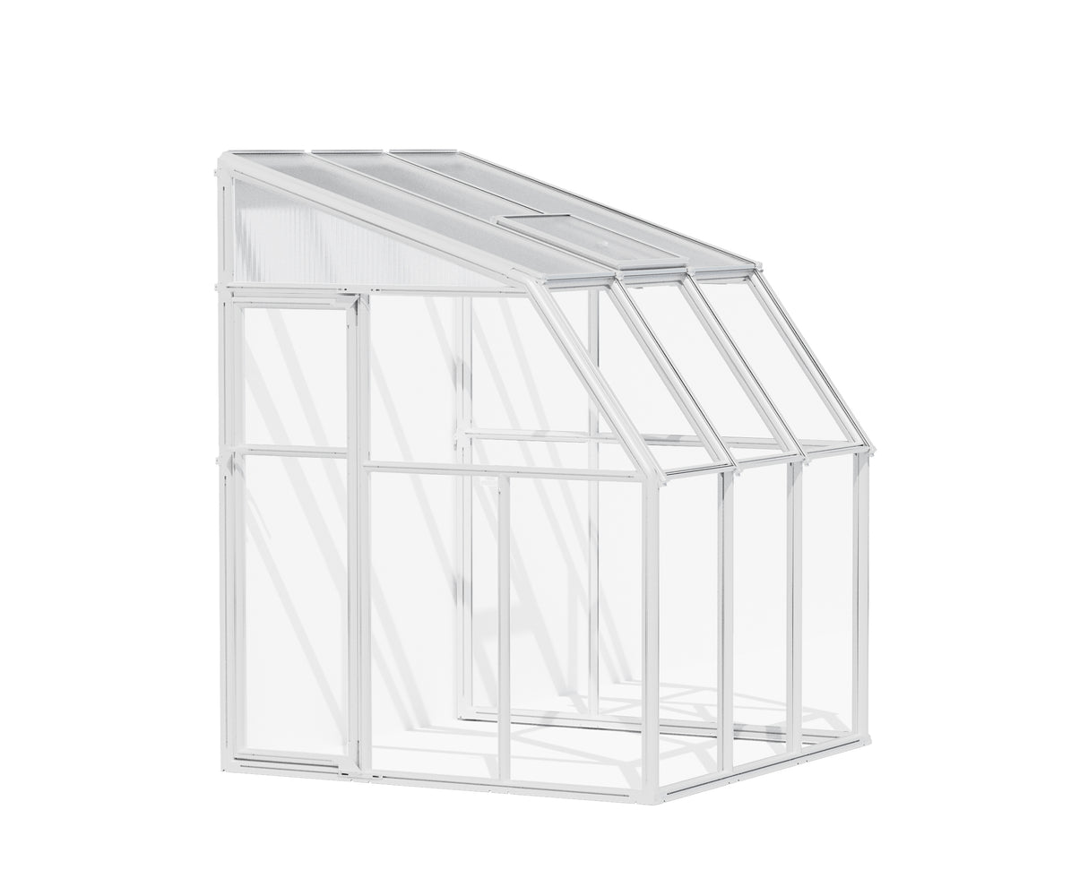 Sunroom 2m x 2m Lean to Conservatory - White Frames & Hybrid Polycarbonate