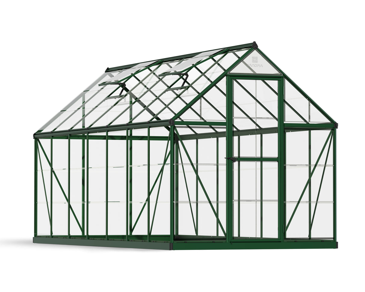 Harmony 6' x 14' Greenhouse - Green Frame & Clear Polycarbonate Panels