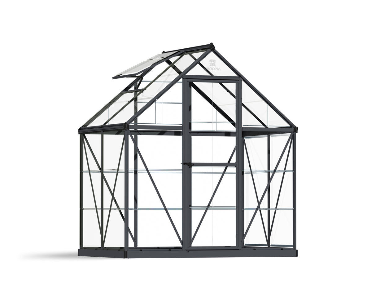 Harmony 6' x 4' Greenhouse - Grey Frame & Clear Polycarbonate Panels