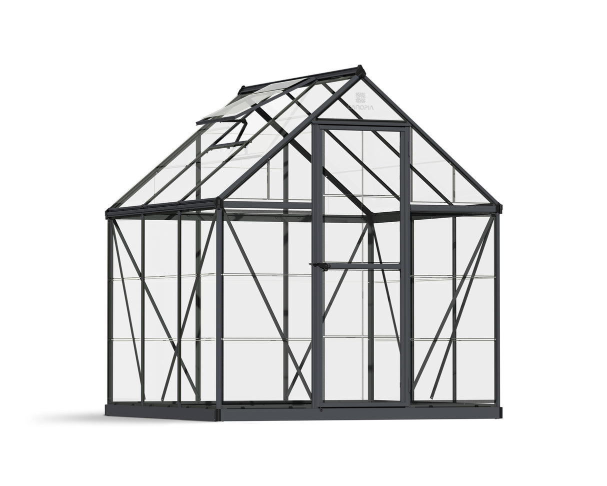 Harmony 6' x 6' Greenhouse - Grey Frame & Clear Polycarbonate Panels
