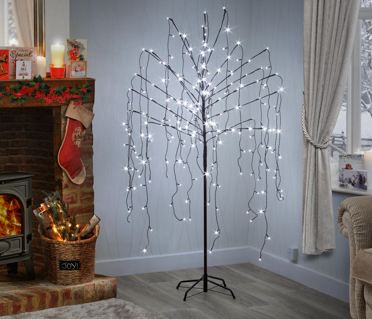 1.5m Weeping Willow Tree with 240 Ice White LEDs