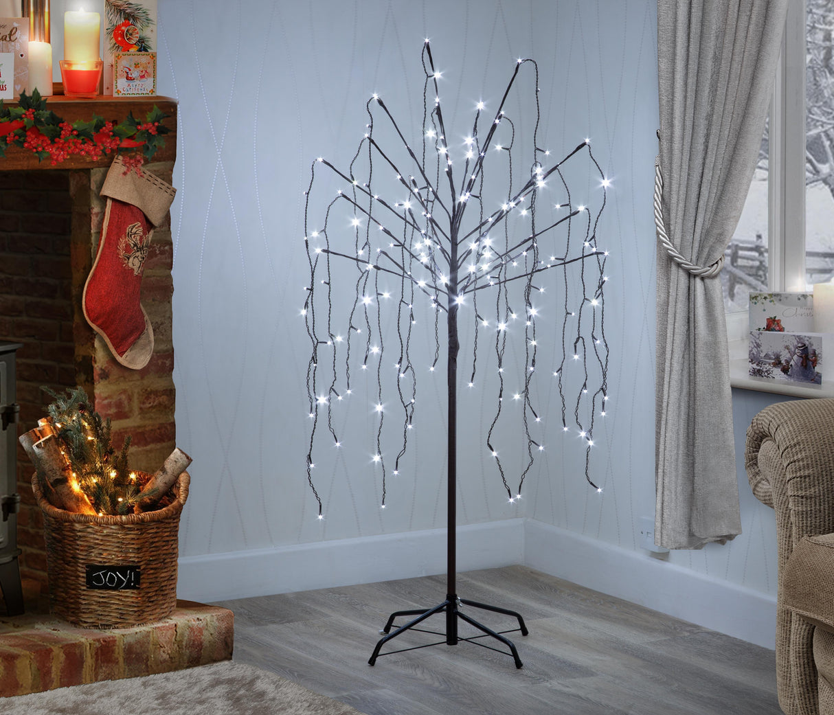 1.2m Weeping Willow Tree with 160 Ice White LEDs