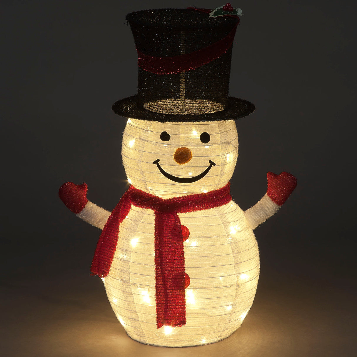 70cm Foldable Cloth Snowman with 45 White LEDs