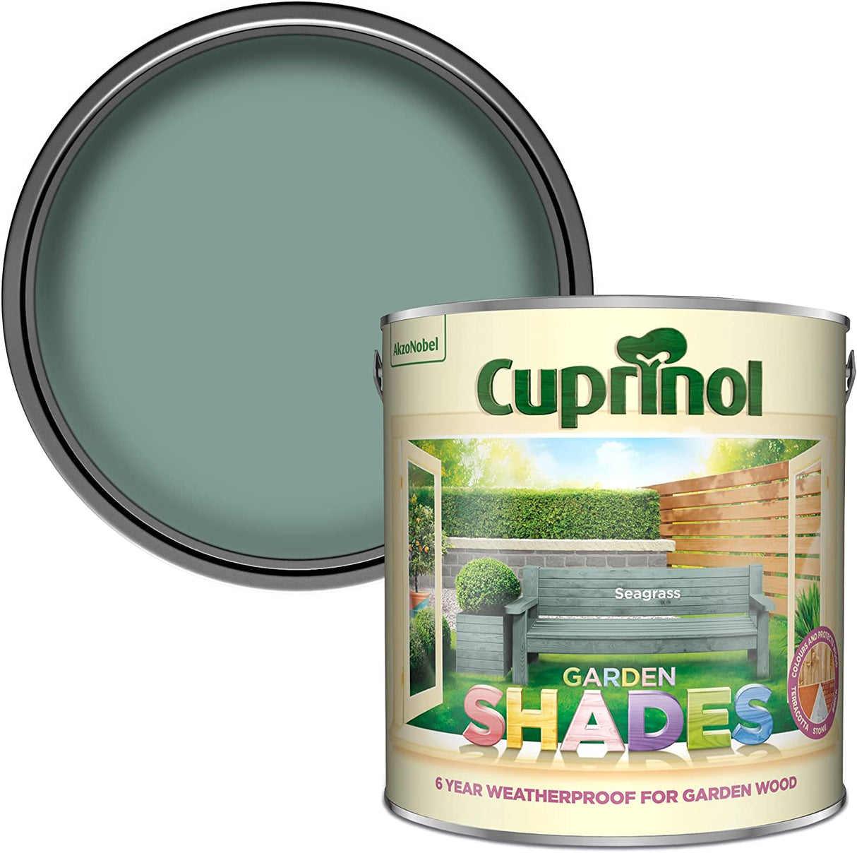Cuprinol Garden Shades in Seagrass - Suitable for Wood and Stone 2.5L