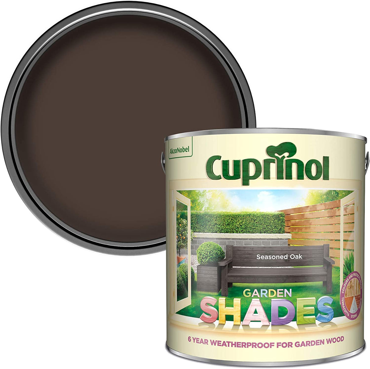 Cuprinol Garden Shades in Seasoned Oak - Suitable for Wood and Stone 2.5L