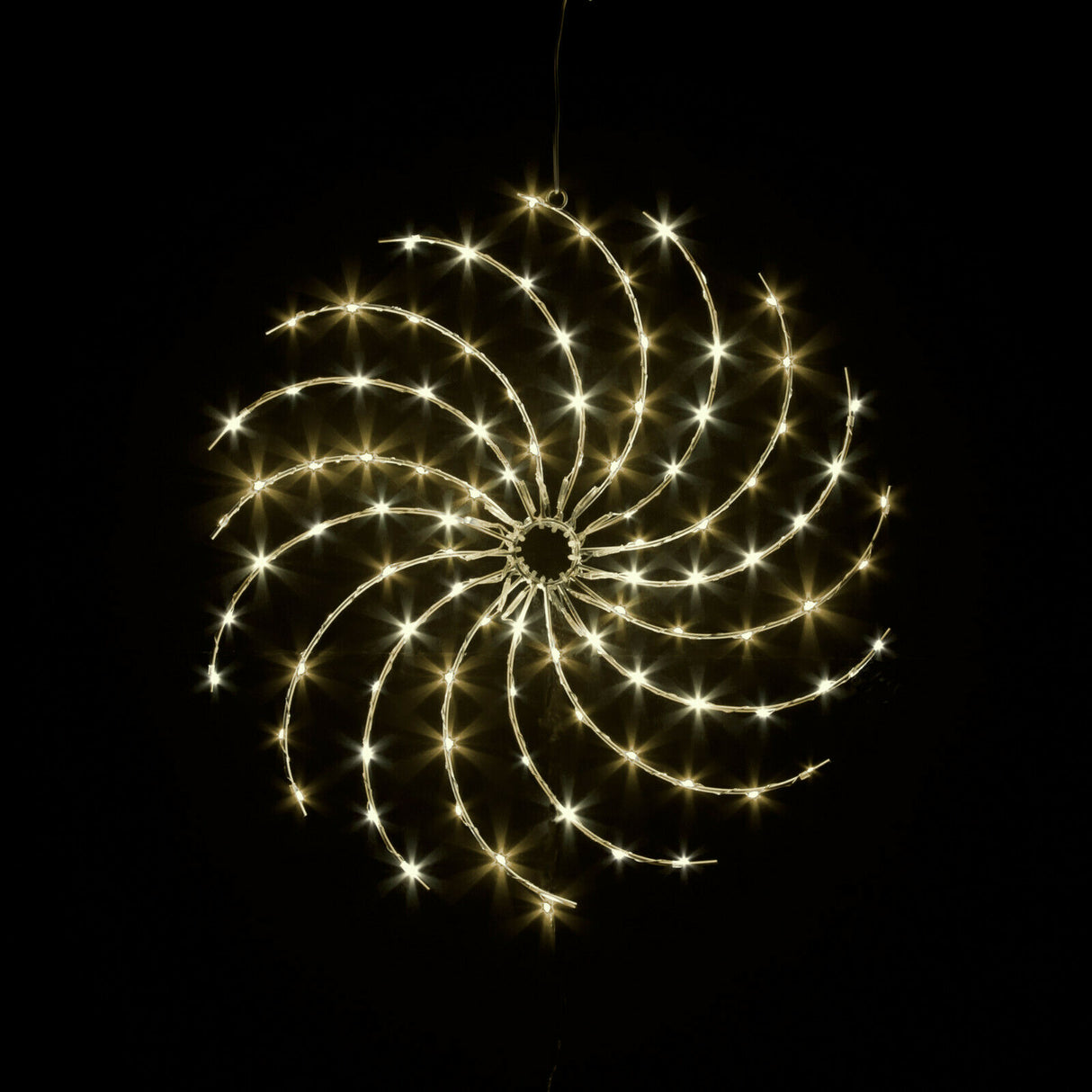 50cm Spiral Snowflake LED Silhouette - Warm White