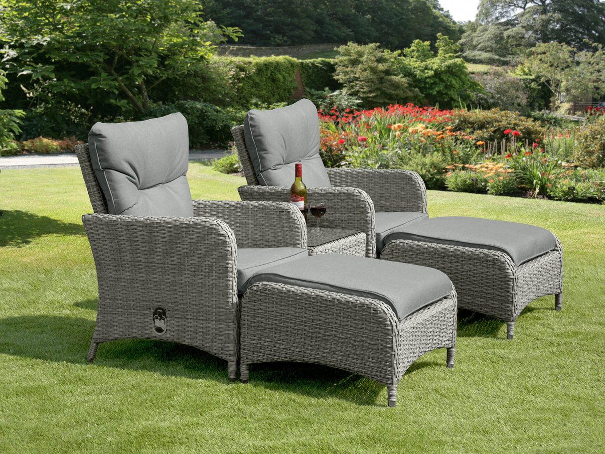 Sarasota 5 Piece Reclining Set - Grey