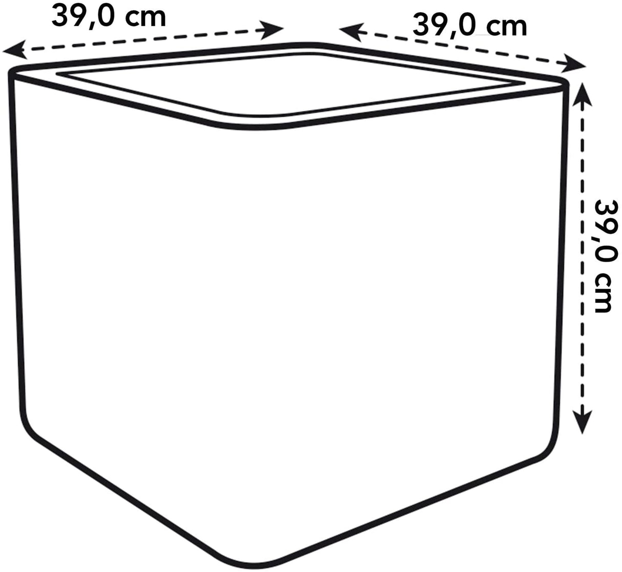 Pure Soft Brick Planter 40cm - Concrete Grey