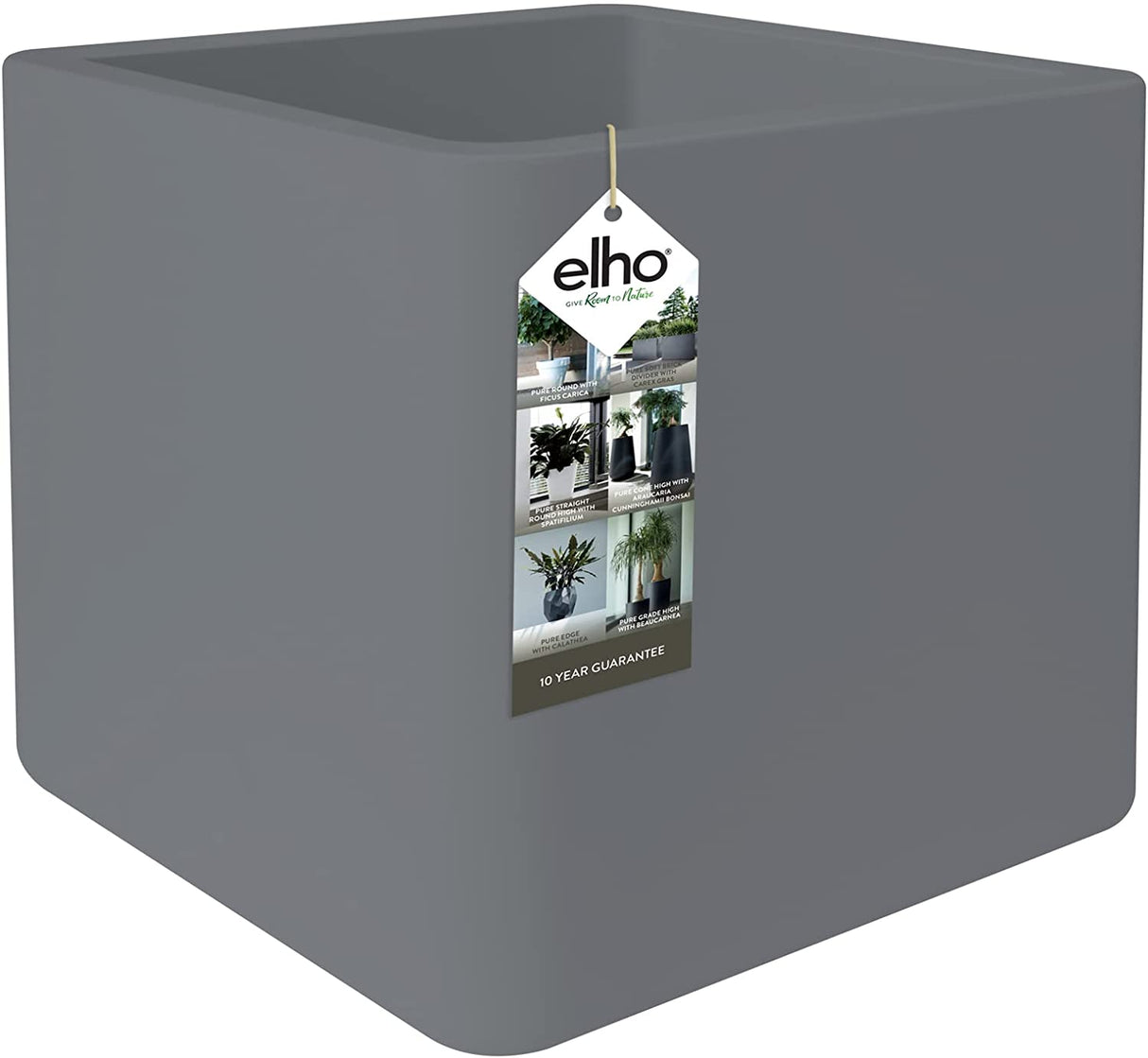 Pure Soft Brick Planter 40cm - Concrete Grey