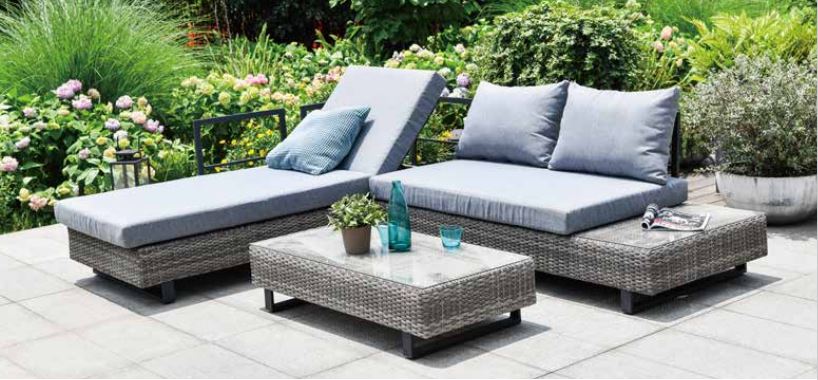 St Lucia Corner Sofa Sun Lounger Rattan Set