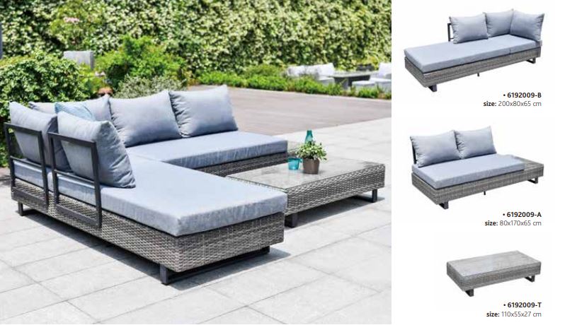 St Lucia Corner Sofa Sun Lounger Rattan Set