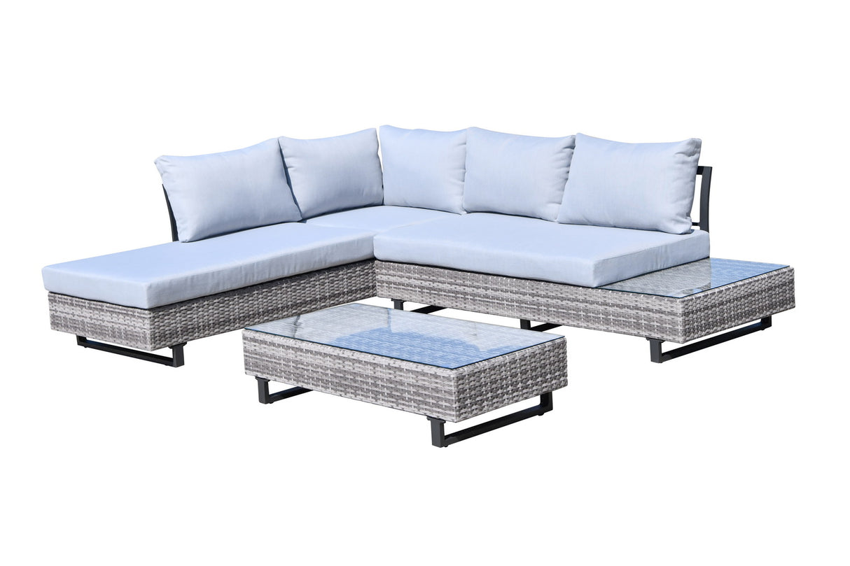 St Lucia Corner Sofa Sun Lounger Rattan Set
