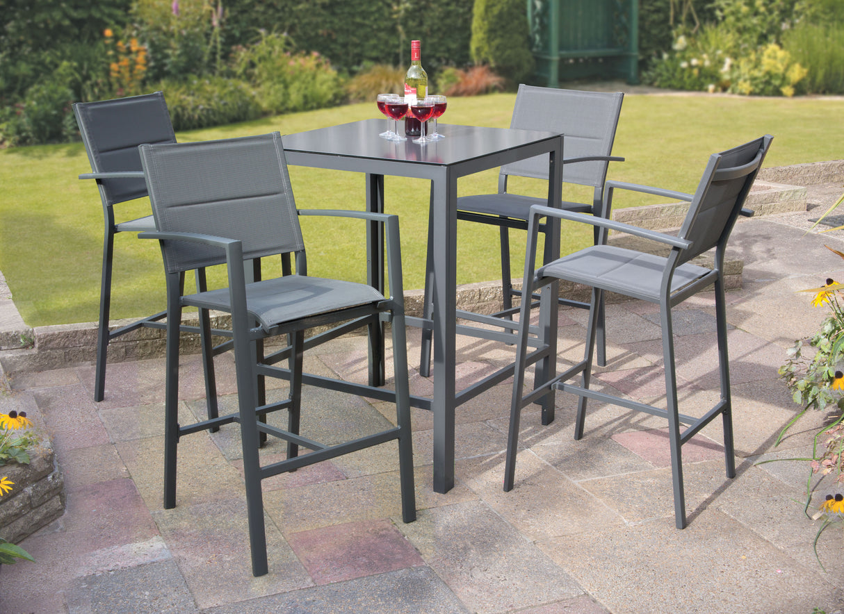 Sydney Aluminium 4 Seat Square Bar Set