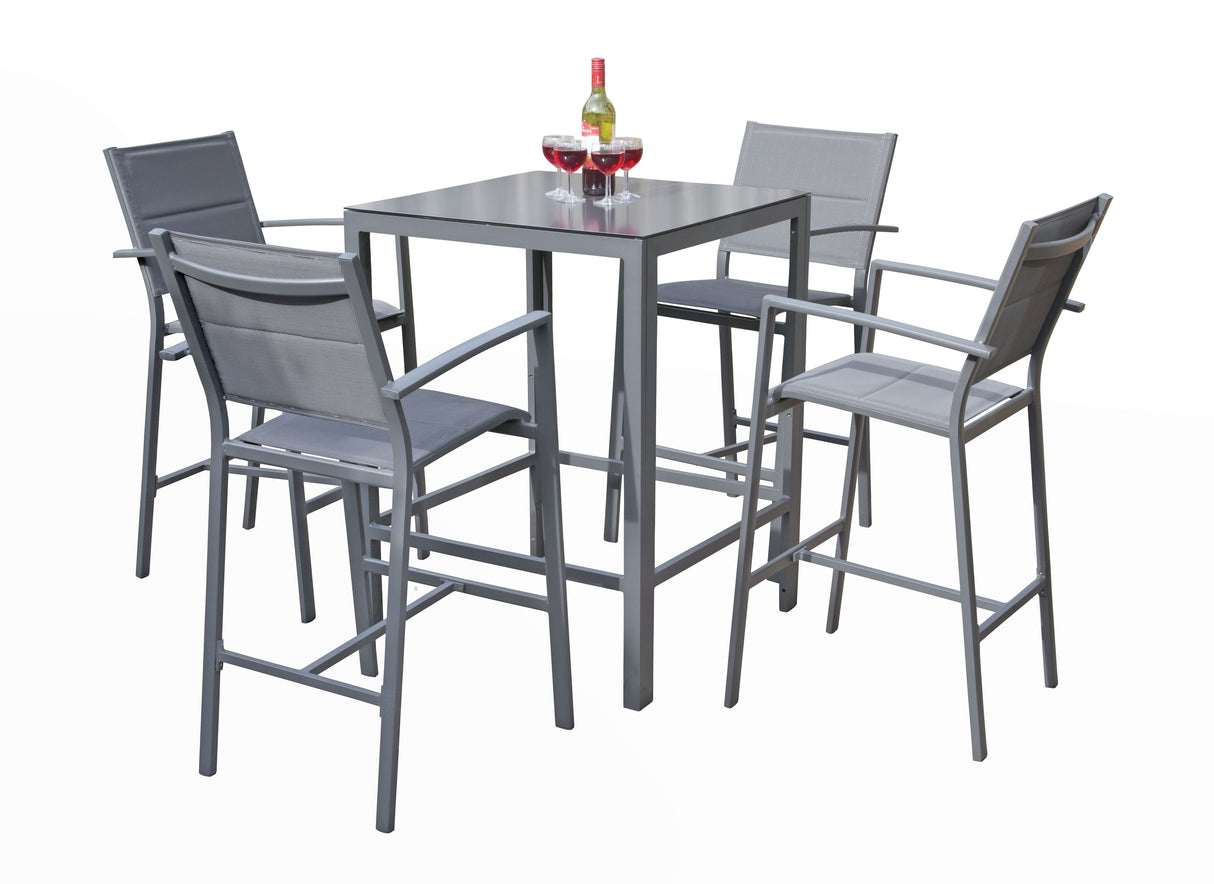 Sydney Aluminium 4 Seat Square Bar Set