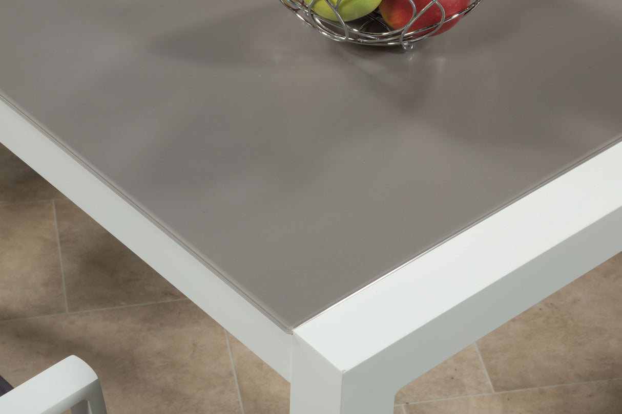 Sydney Aluminium 6 Seat Large Dining Set - White