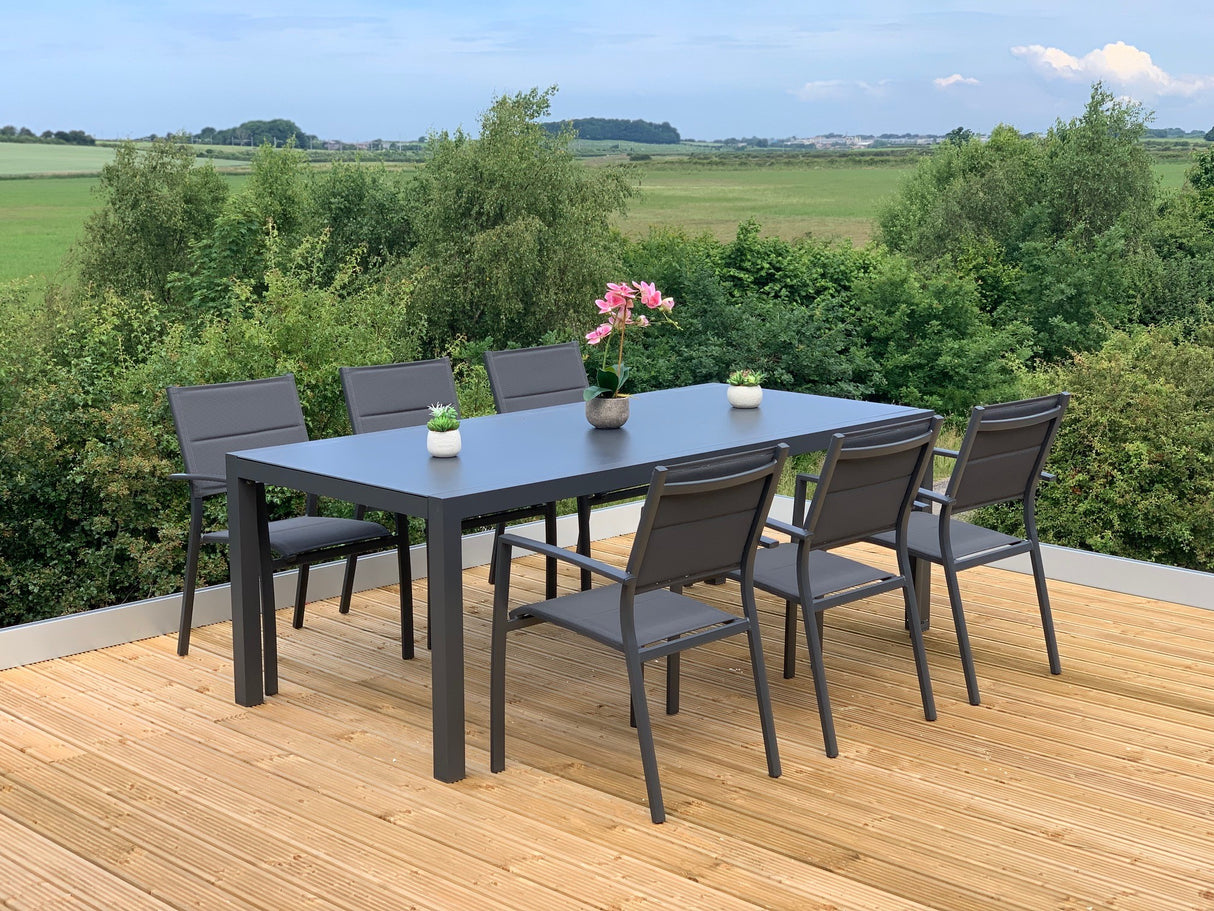 Sydney Aluminium 6 Seat Large Dining Set