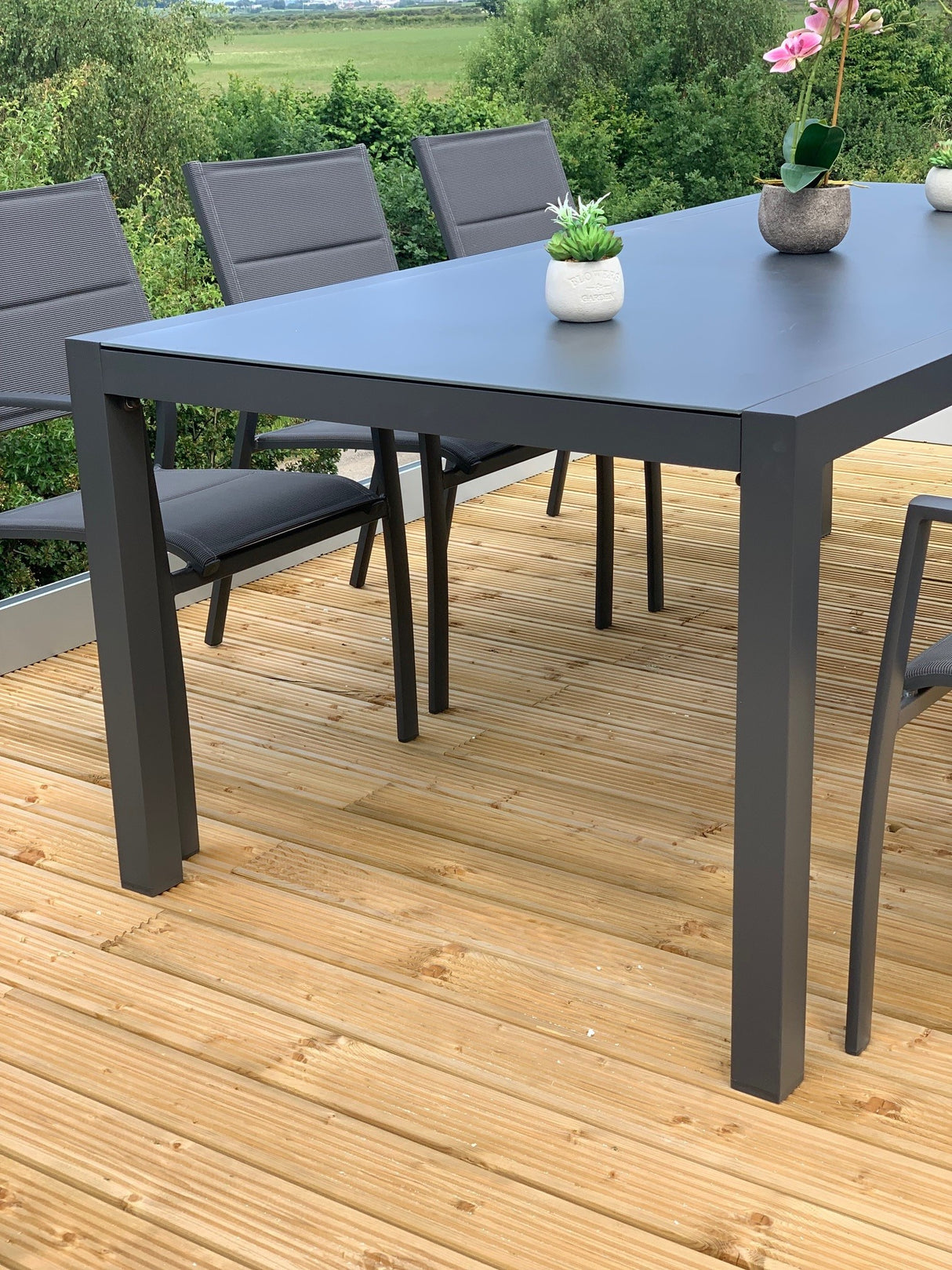 Sydney Aluminium 6 Seat Large Dining Set