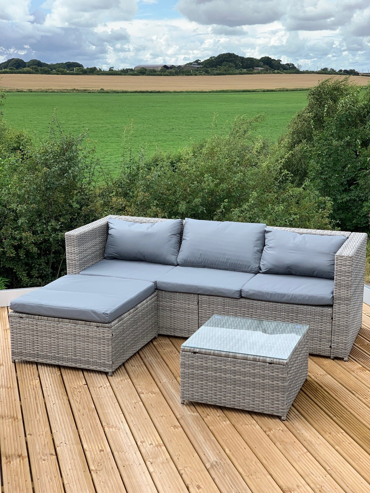 Victoria Corner Sofa Lounge Set - Grey