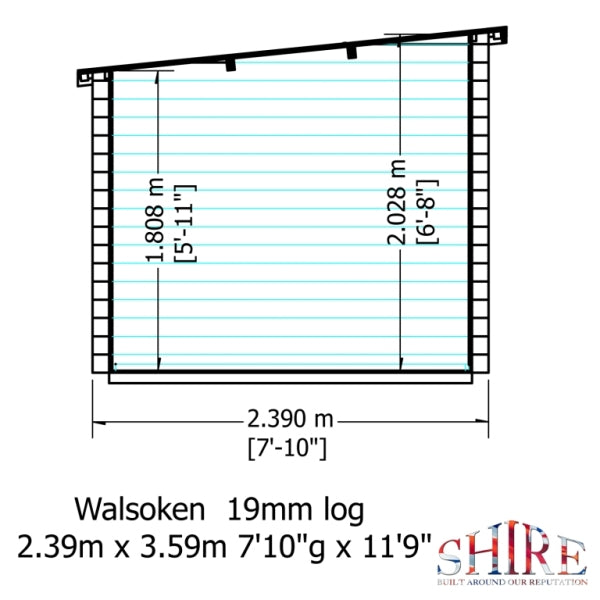 Shire Walsoken 12x8 19mm Log Cabin