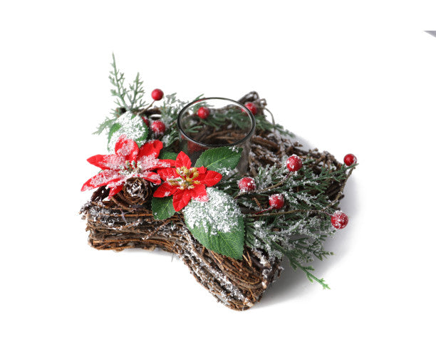 Twig Wrapped Star Centrepiece Candle Holder