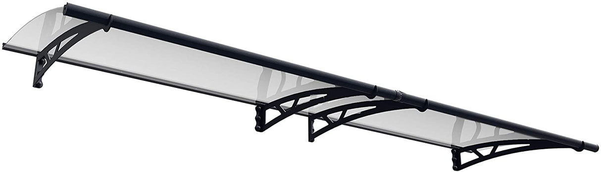 Altair 3m x 0.9m Door Canopy - Grey Frame & Clear Polycarbonate
