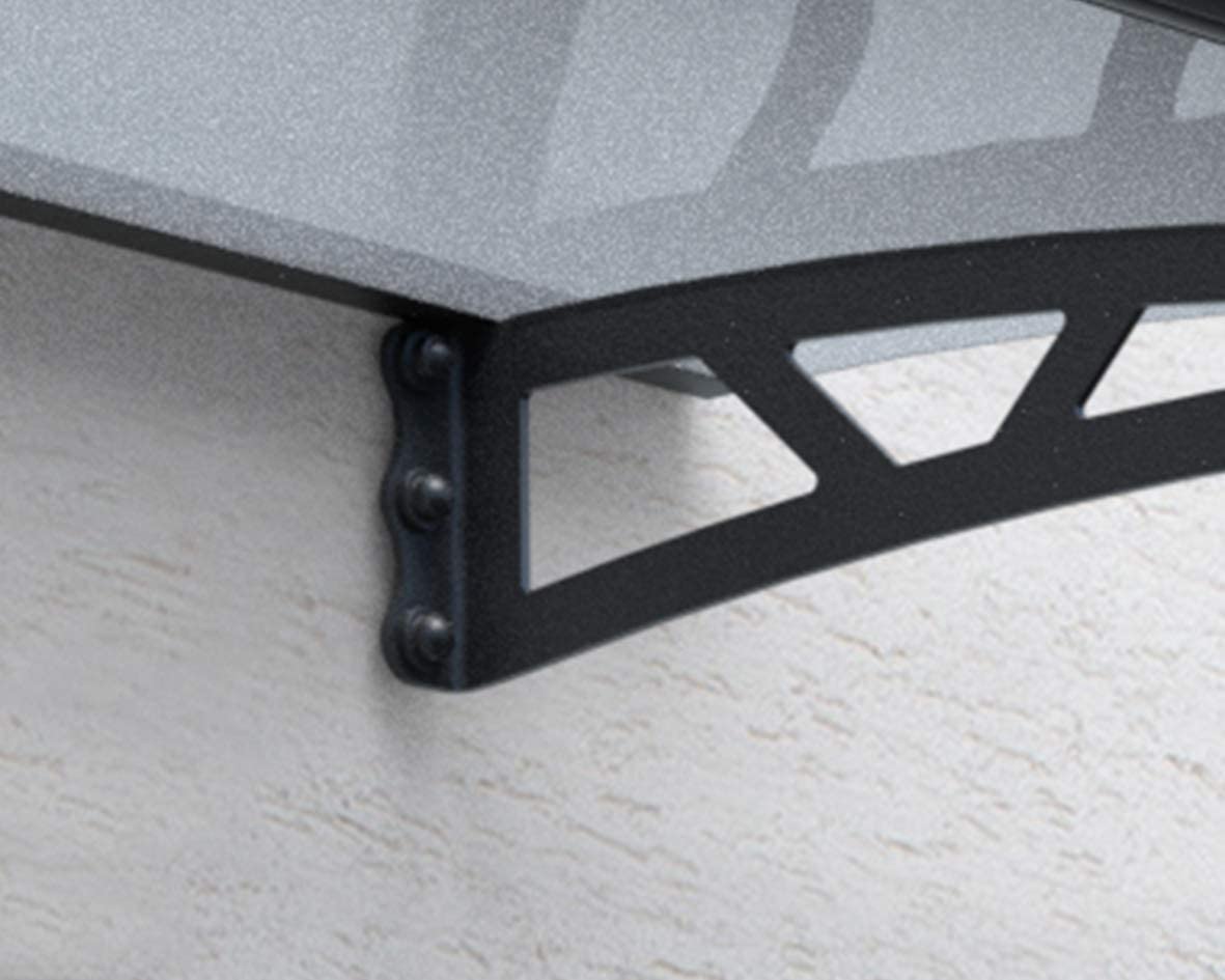 Altair 3m x 0.9m Door Canopy - Grey Frame & Clear Polycarbonate