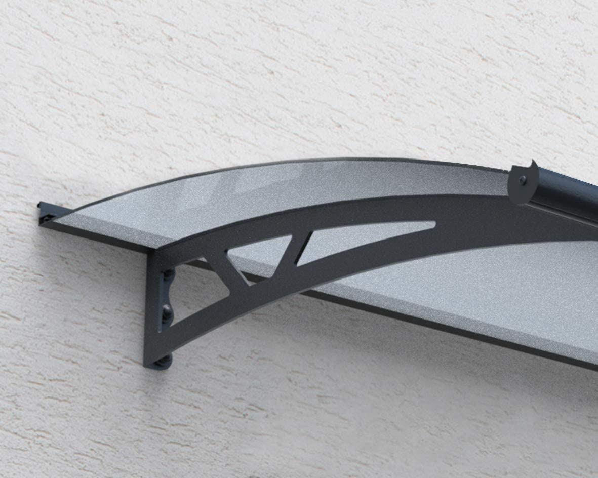 Altair 3m x 0.9m Door Canopy - Grey Frame & Clear Polycarbonate